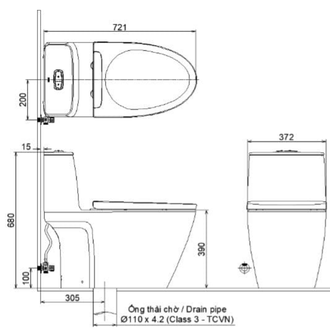 Bồn Cầu Nắp Điện Tử INAX ACT-902/CW-KB22AVN Cảm Ứng