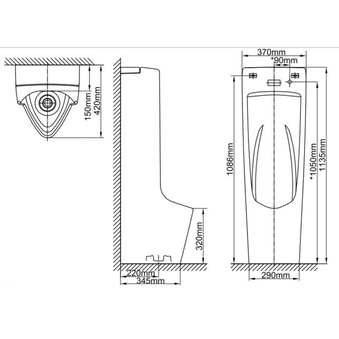 Bồn Tiểu Đặt Sàn INAX AFU-600VDC AquaCeramic