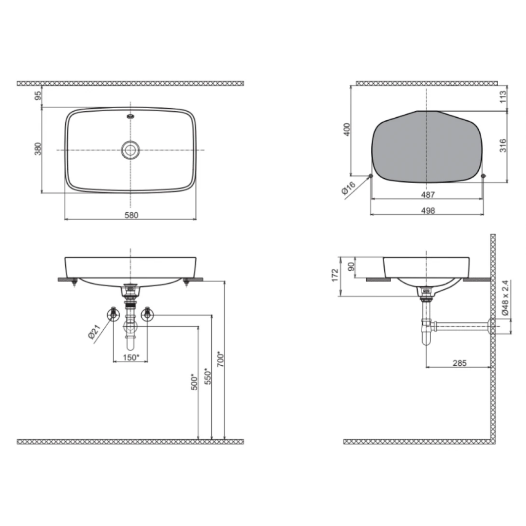 Chậu Lavabo Đặt Bàn INAX AL-299V AquaCeramic
