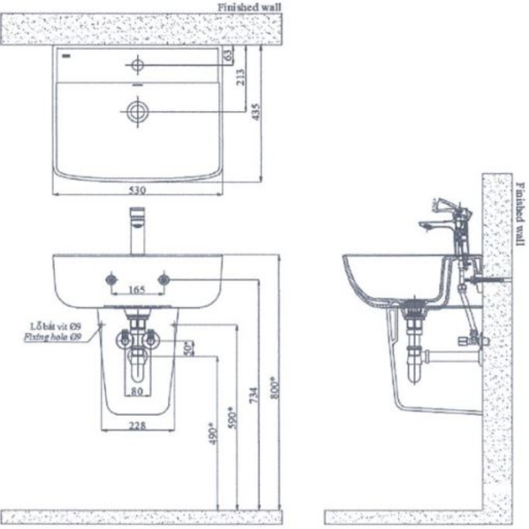 Chậu Lavabo Treo Tường INAX AL-312VEC AquaCeramic
