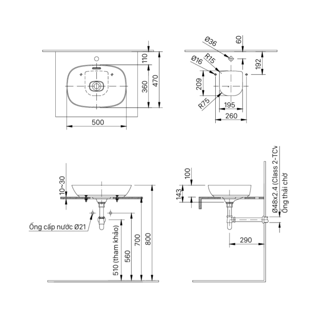 Chậu Lavabo Đặt Bàn INAX AL-622V AquaCeramic