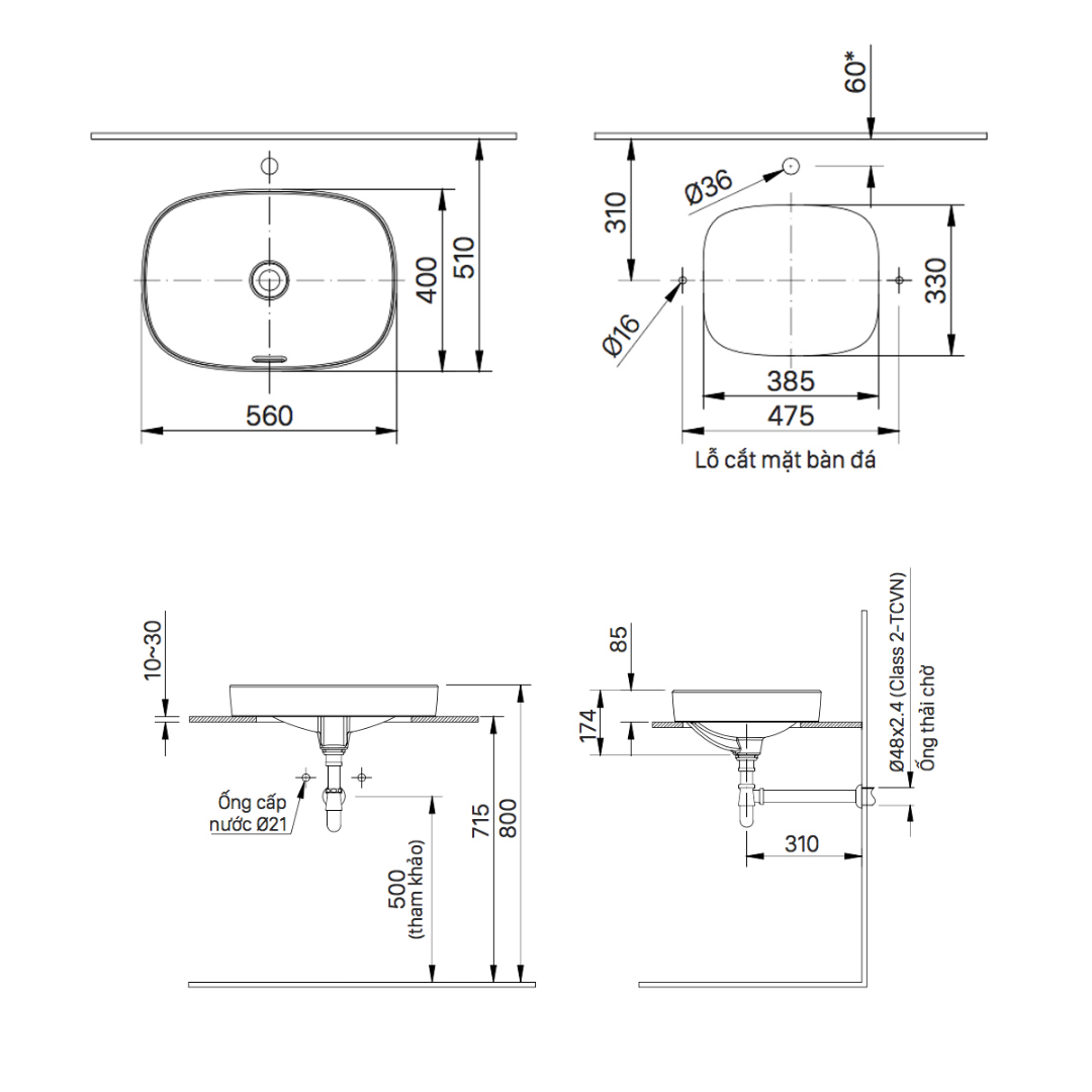 Chậu Lavabo Đặt Bàn INAX AL-642V Aqua Ceramic