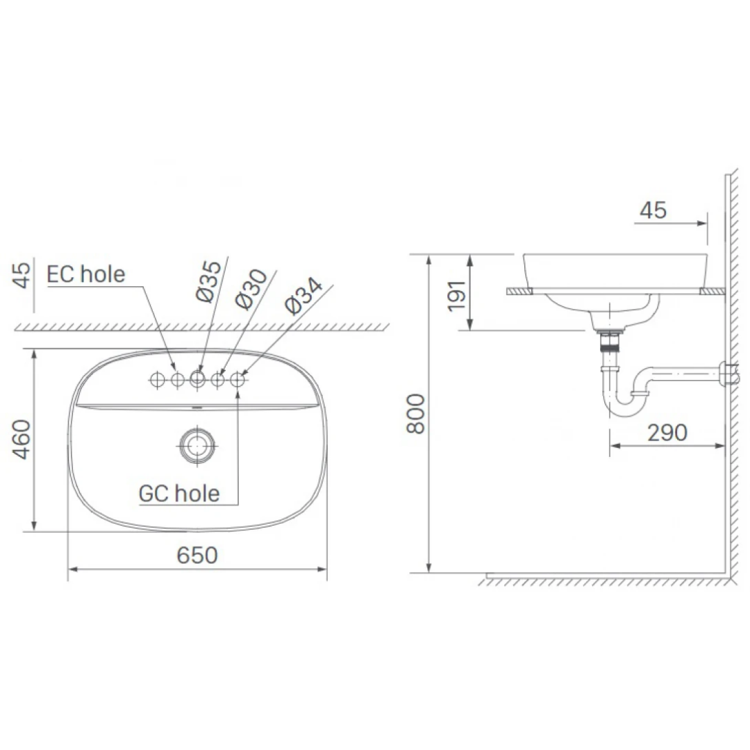 Chậu Lavabo Đặt Bàn 3 Lỗ INAX AL-652VEC Aqua Ceramic