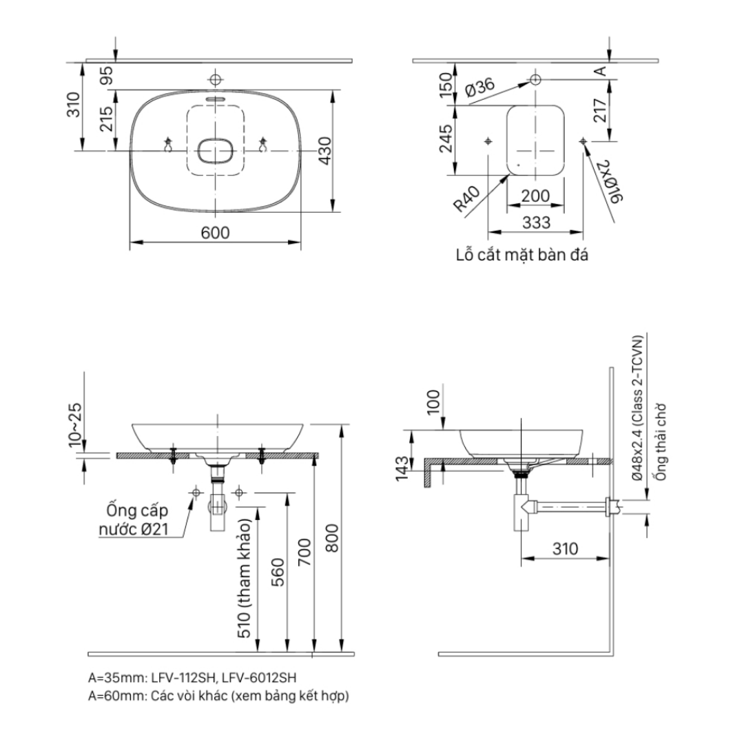 Chậu Lavabo Đặt Bàn INAX AL-682V AquaCeramic