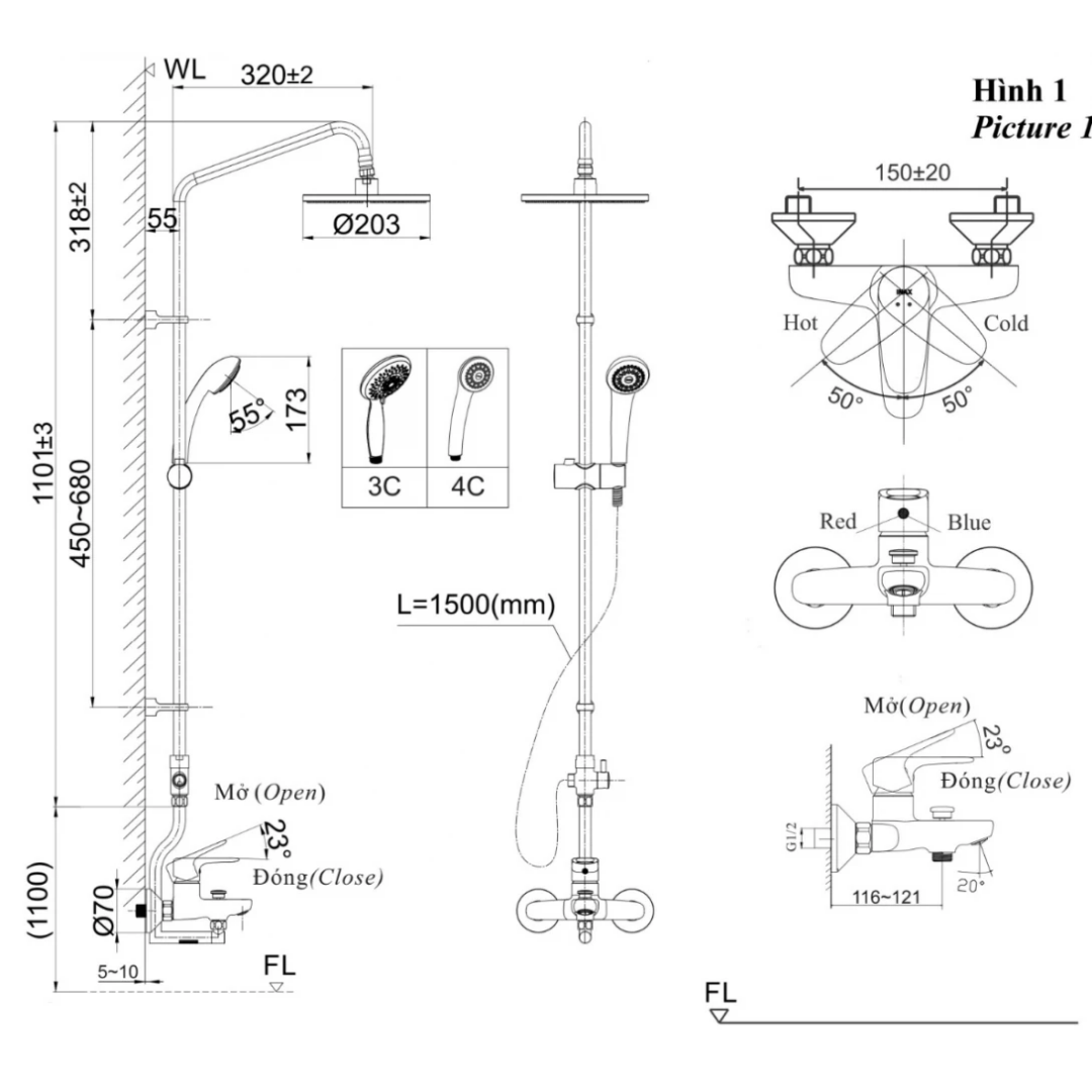 Sen Cây Nóng Lạnh INAX BFV-1115S-2