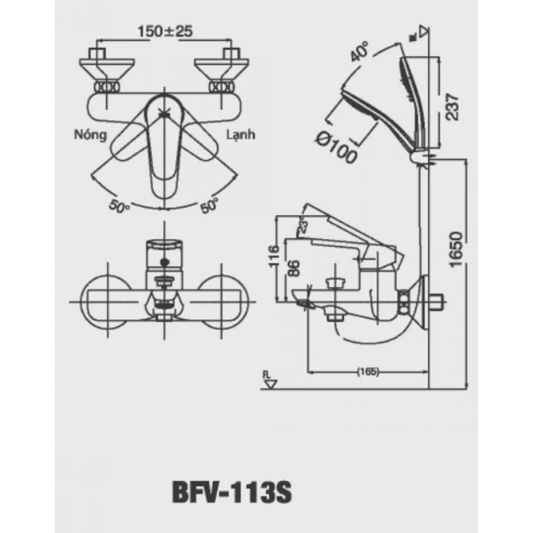 Vòi Sen Tắm Nóng Lạnh INAX BFV-113S