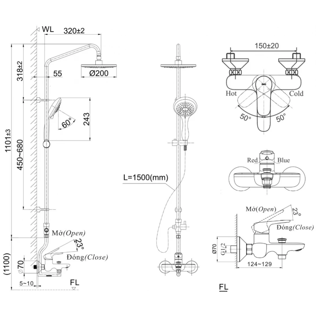 Sen Cây Nóng Lạnh INAX BFV-1405S-2