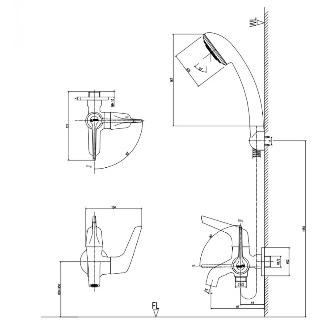 Vòi Sen Tắm Lạnh INAX BFV-17-4C