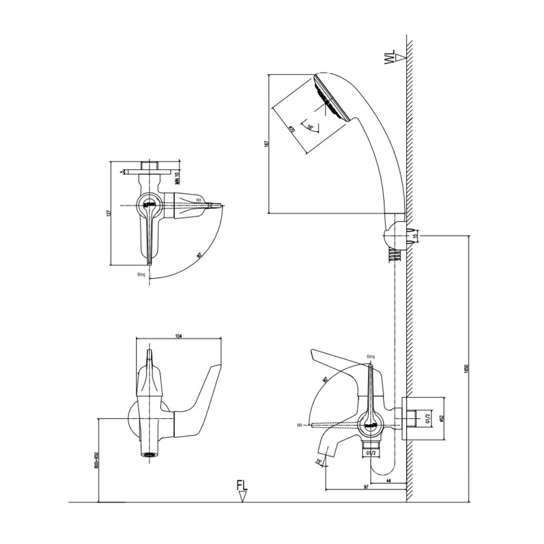 Vòi Sen Tắm Lạnh INAX BFV-17-7C