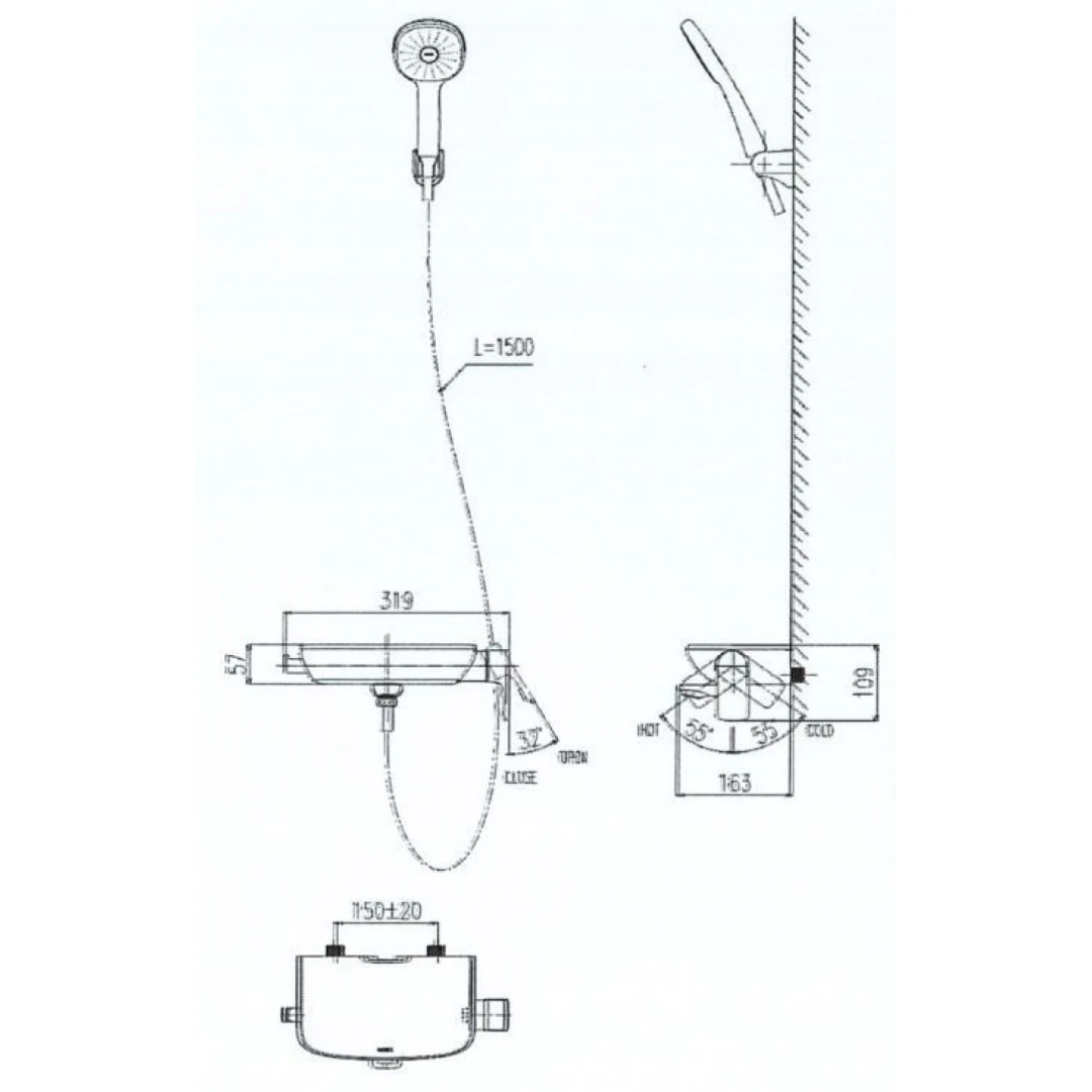 Vòi Sen Tắm Nóng Lạnh INAX BFV-613