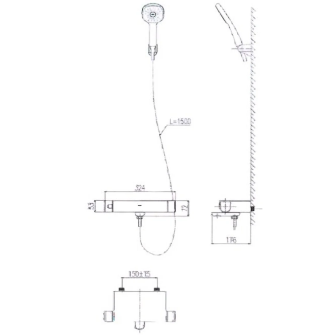 Vòi Sen Tắm Nhiệt Độ INAX BFV-636T