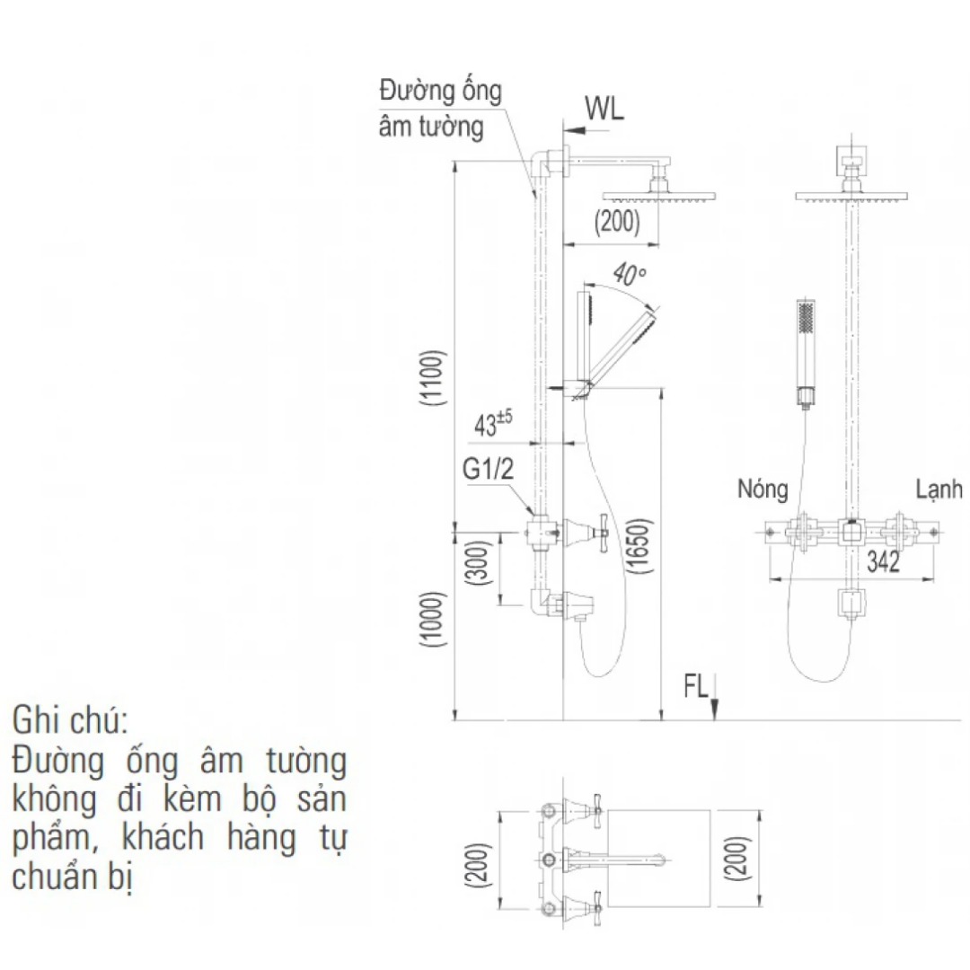 Vòi Sen Tắm Âm Tường INAX BFV-81SEHC