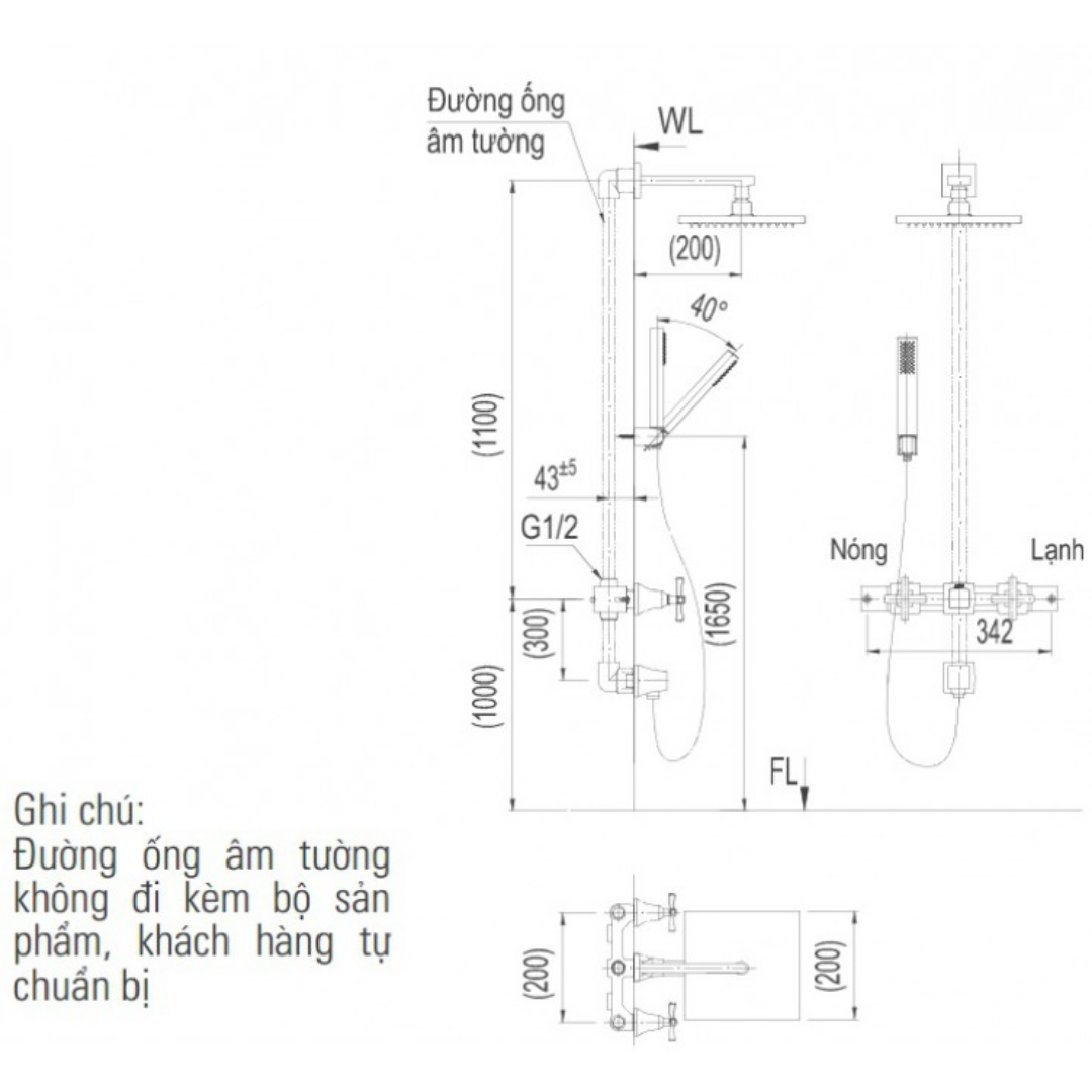Vòi Sen Tắm Âm Tường INAX BFV-81SEHW