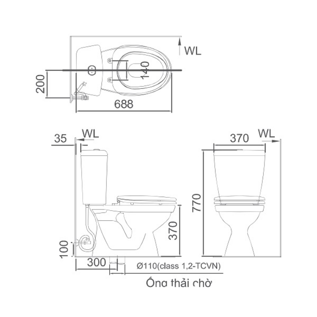Bồn Cầu Nắp Rửa Cơ INAX C-108A/CW-S15VN