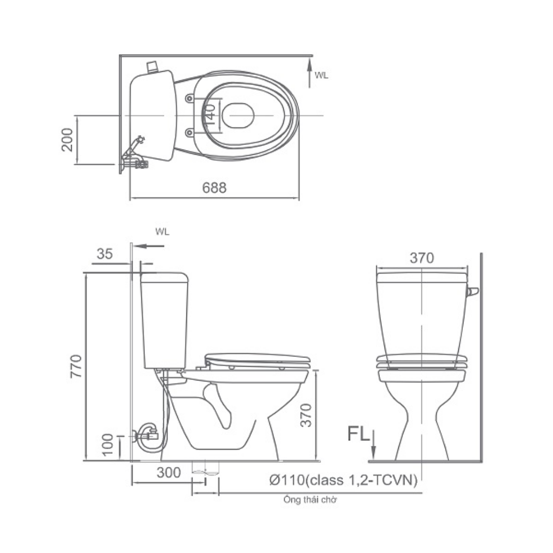 Bồn Cầu Nắp Rửa Cơ INAX C-117A/CW-S15VN