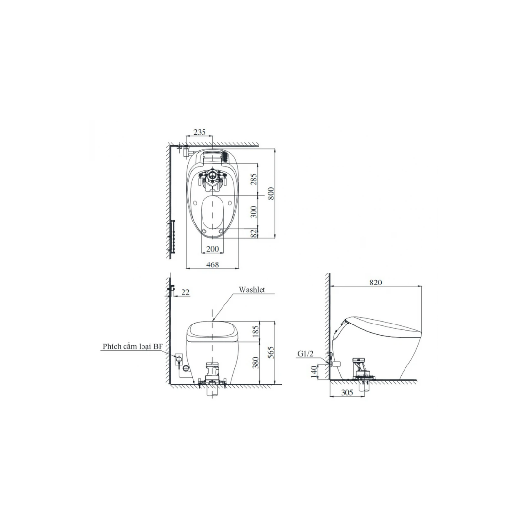Bồn Cầu Neorest TOTO CS900KVT/T53P100VR NX I Thông Minh