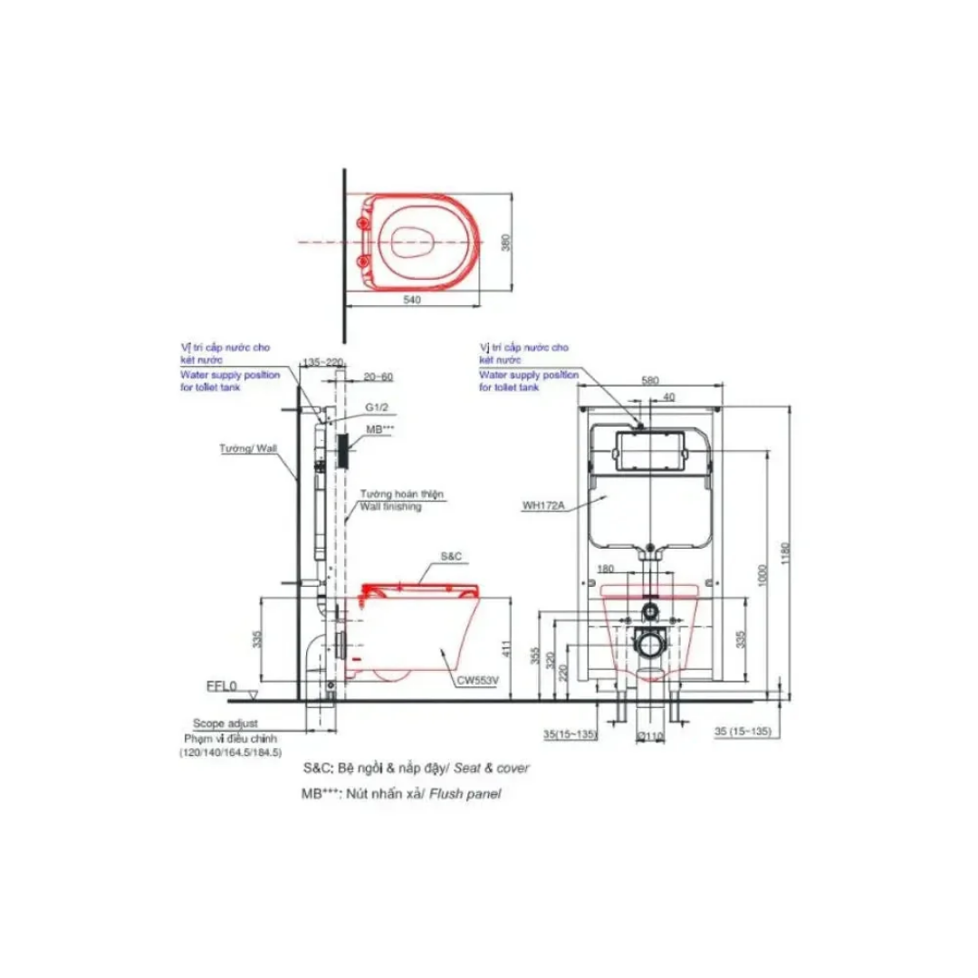 Bồn Cầu TOTO CW553 Không Nắp