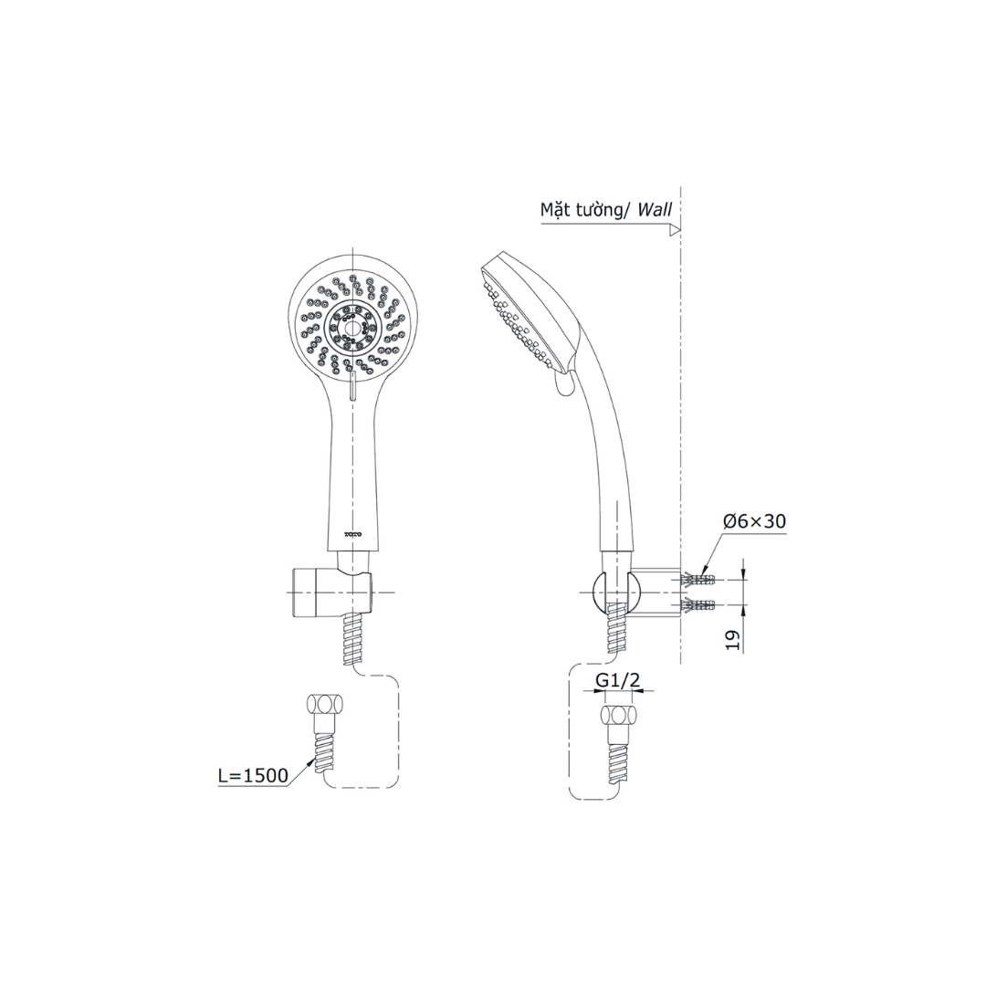 Tay Sen TOTO DGH108ZR Massage 5 Chế Độ