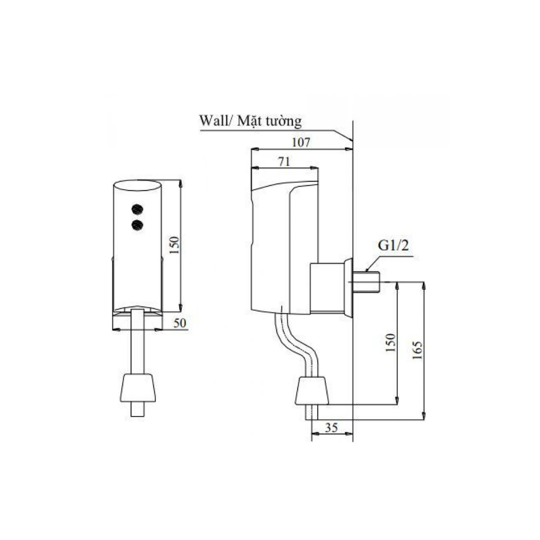 Van Xả Cảm Ứng TOTO DUE110PSK Dùng Pin