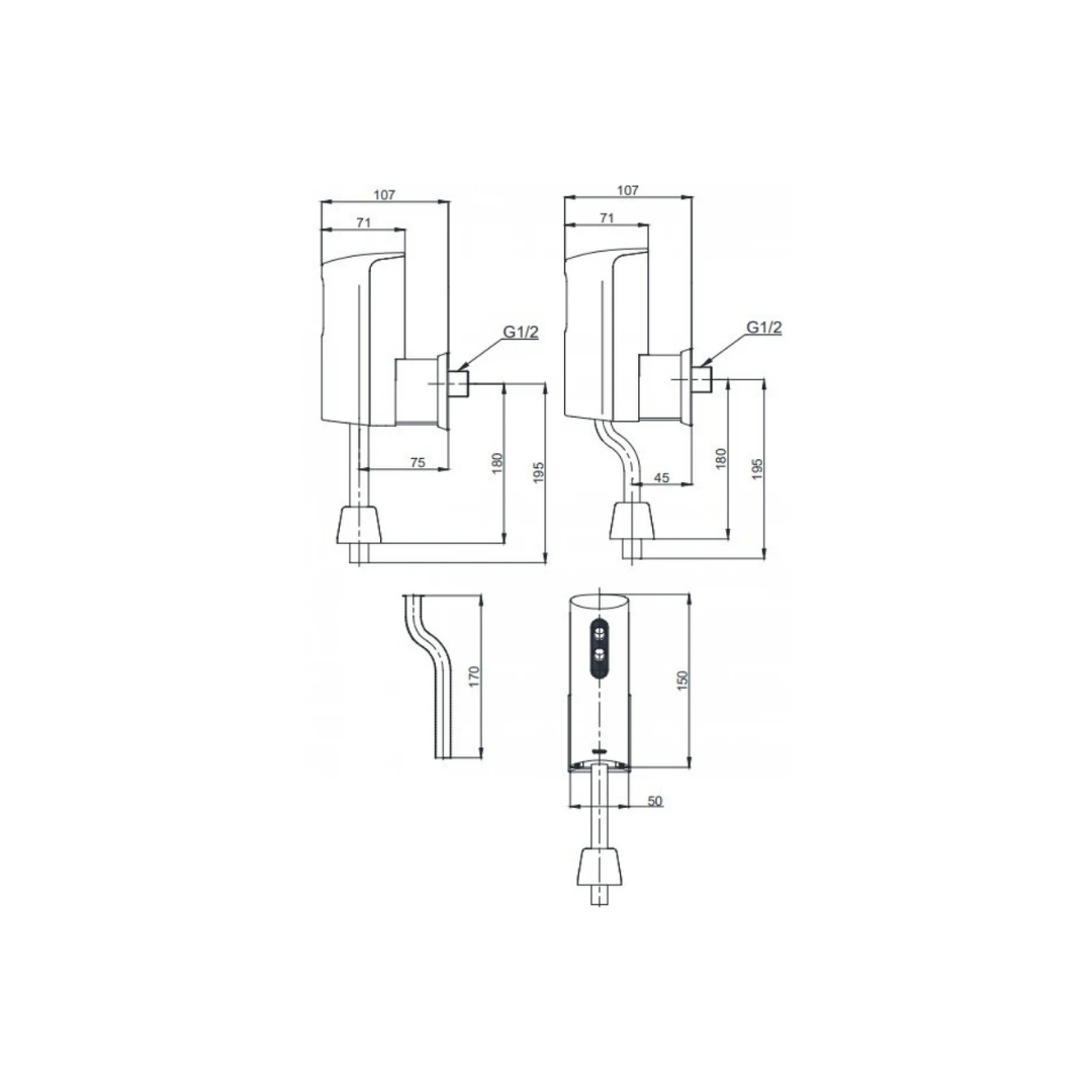 Vòi Xả Cảm Ứng TOTO DUE137PBK Dùng Pin