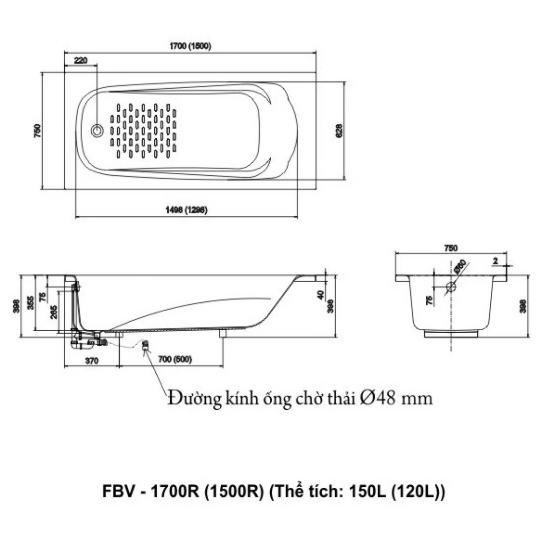 Bồn Tắm INAX FBV-1500R