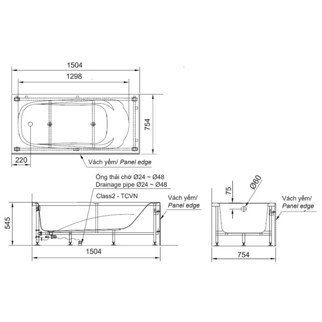 Bồn Tắm INAX FBV-1502SL