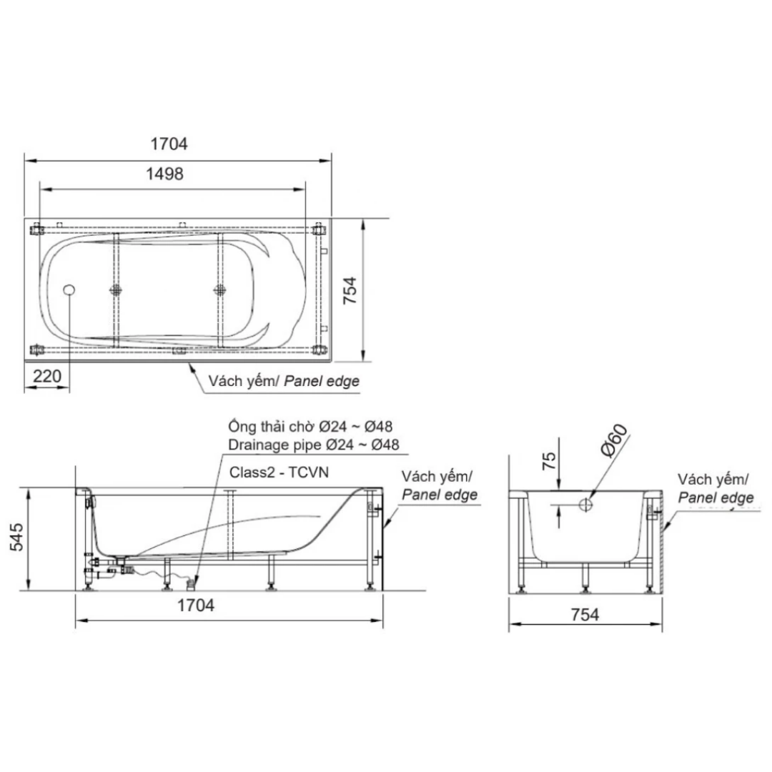 Bồn Tắm INAX FBV-1702SL