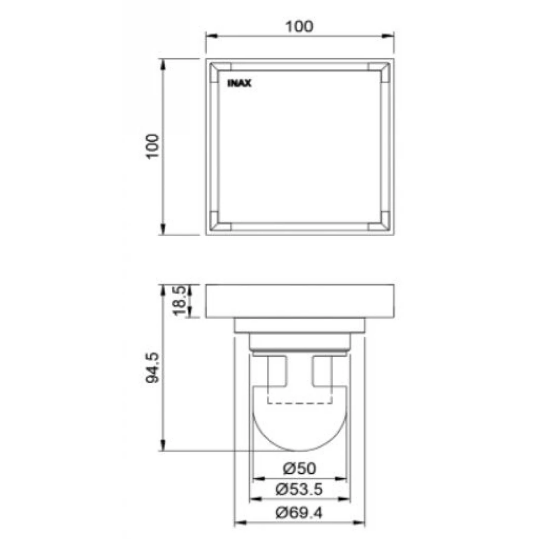 Phễu Thoát Sàn Inax FDV-10F Vuông