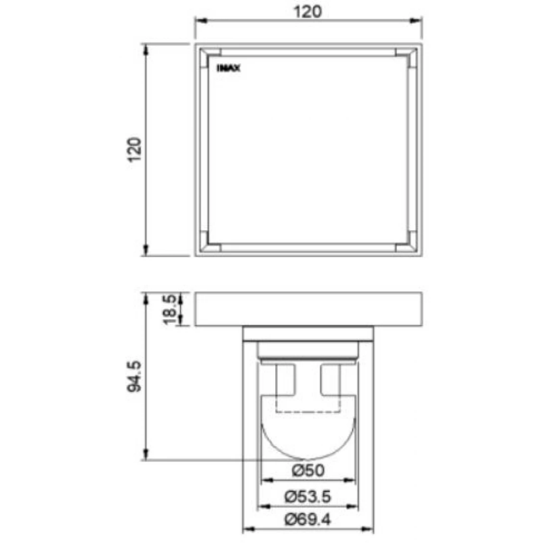 Phễu Thoát Sàn Inax FDV-12F Vuông