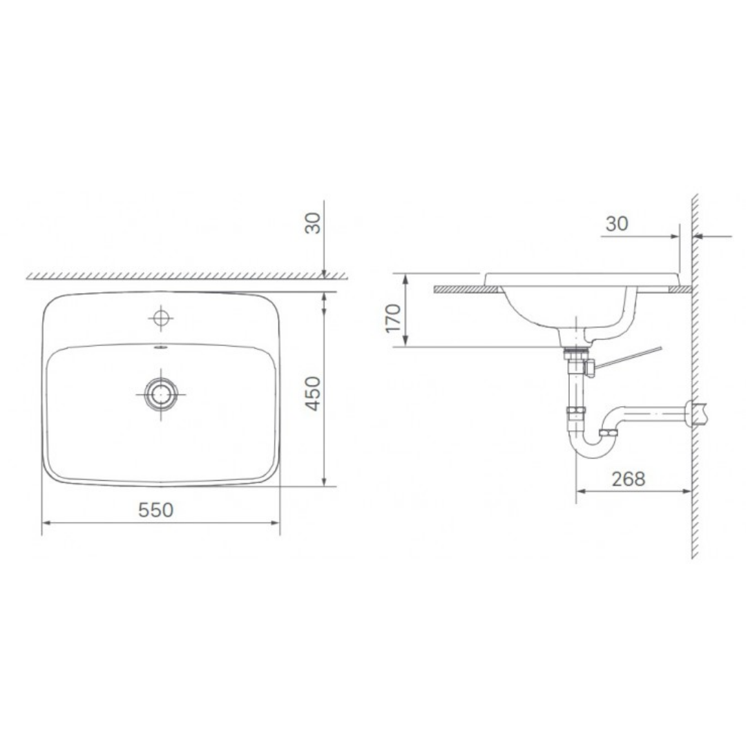 Chậu Lavabo Đặt Bàn INAX L-2398VFC