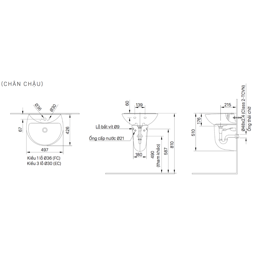 Chân Lavabo Treo Tường INAX L-298VC
