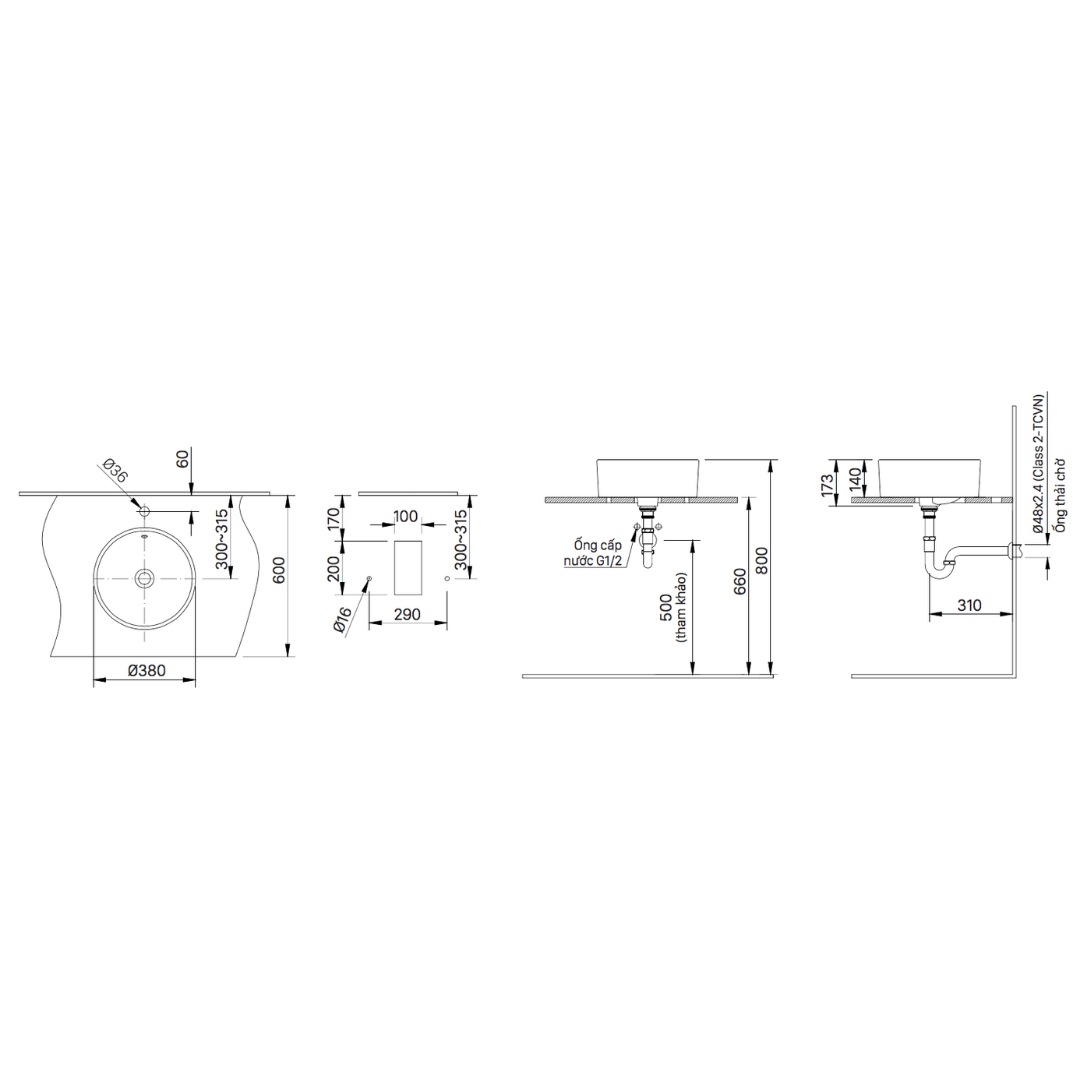 Chậu Lavabo Đặt Bàn INAX L-295V
