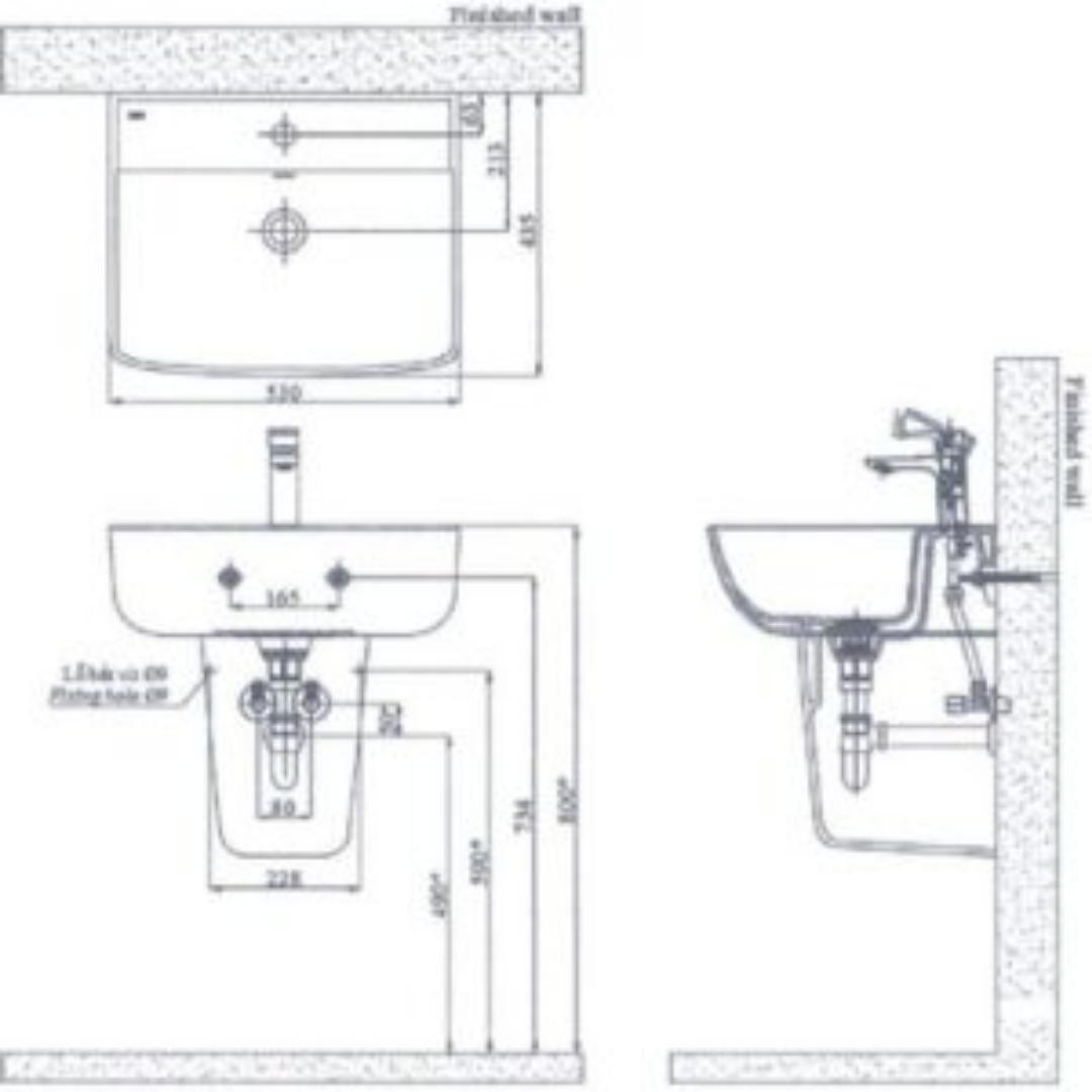 Chậu Lavabo Treo Tường INAX L-312VEC