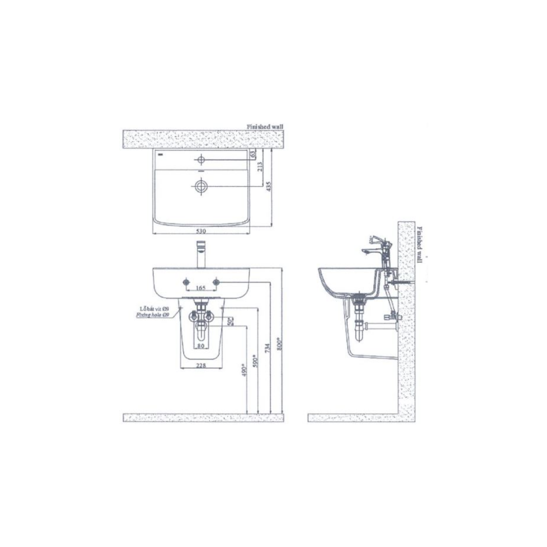 Chậu Lavabo Treo Tường INAX L-312VFC