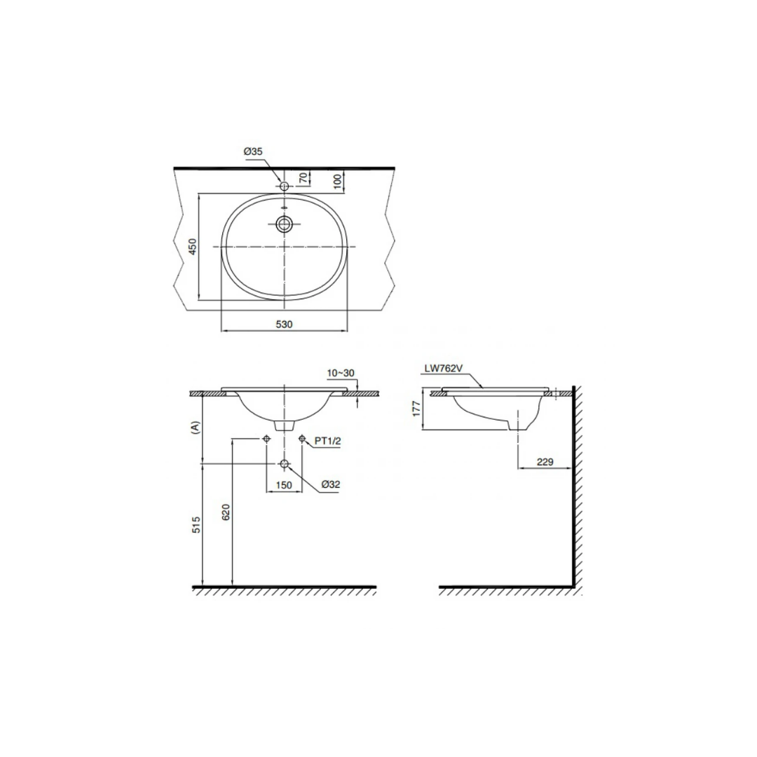 Chậu Lavabo Dương Vành TOTO L762