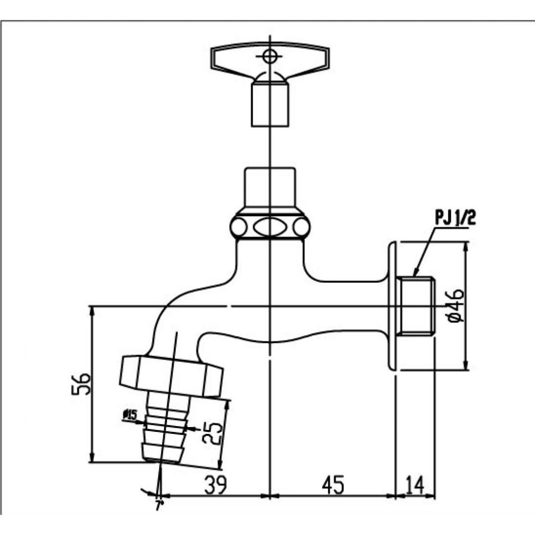 Vòi Lavabo Lạnh Gắn Tường INAX LF-15G-13