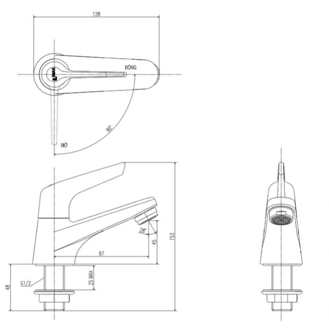 Vòi Lavabo Lạnh INAX LFV-17P