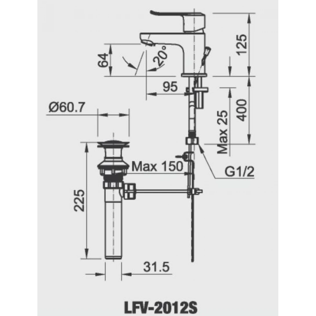 Vòi Lavabo Nóng Lạnh INAX LFV-2012S