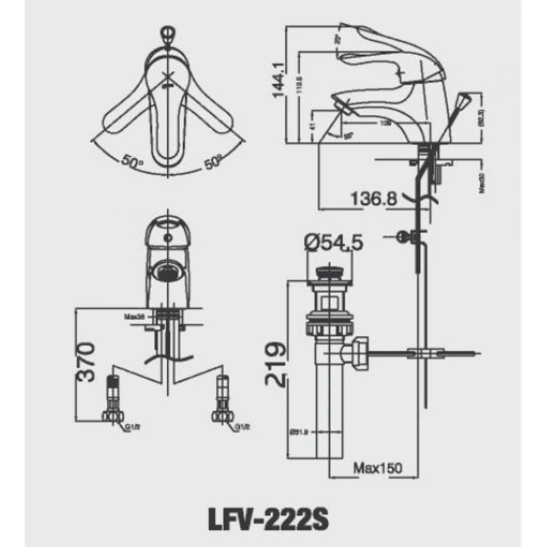 Vòi Lavabo Nóng Lạnh INAX LFV-222S