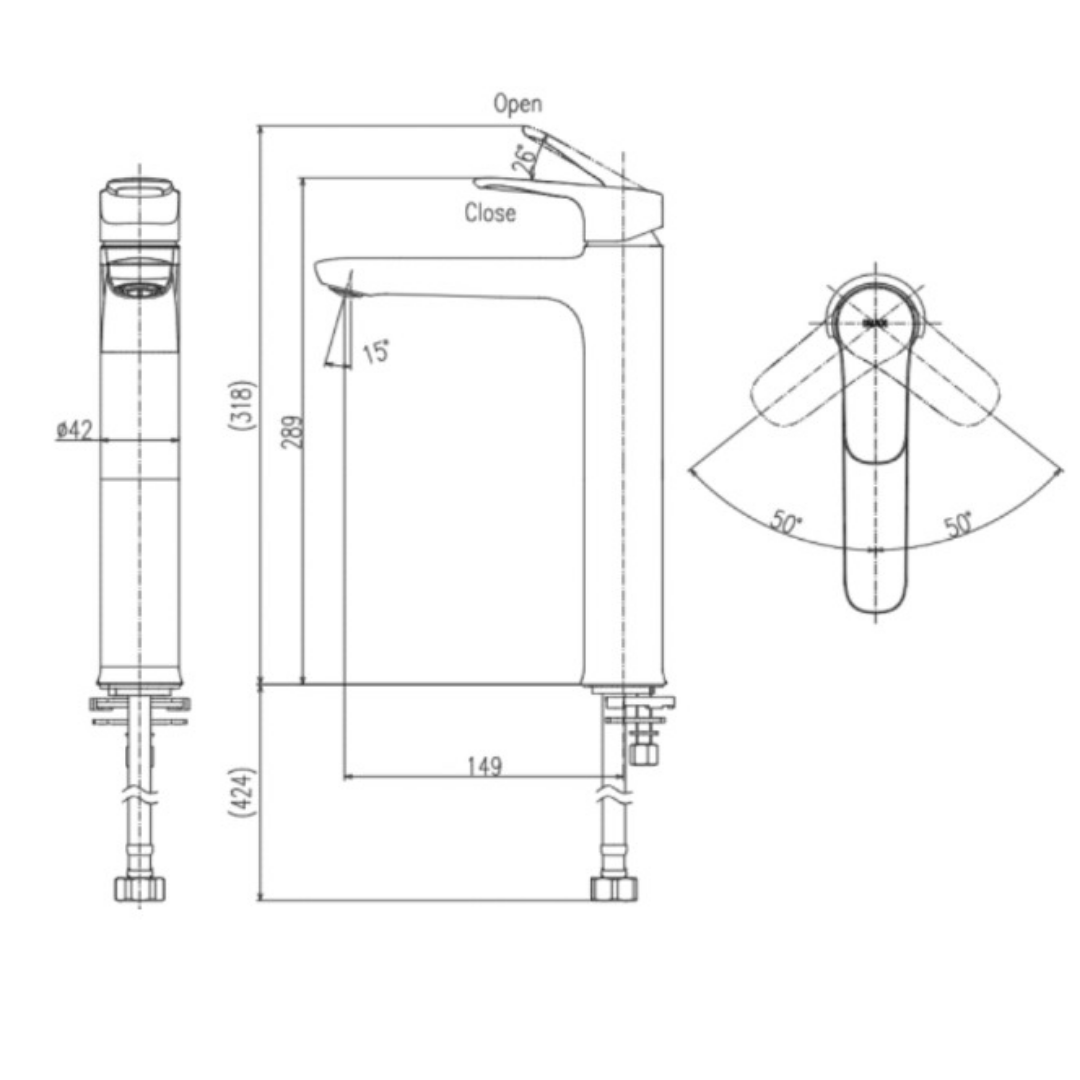 Vòi Lavabo Nóng Lạnh Cổ Cao INAX LFV-22SH