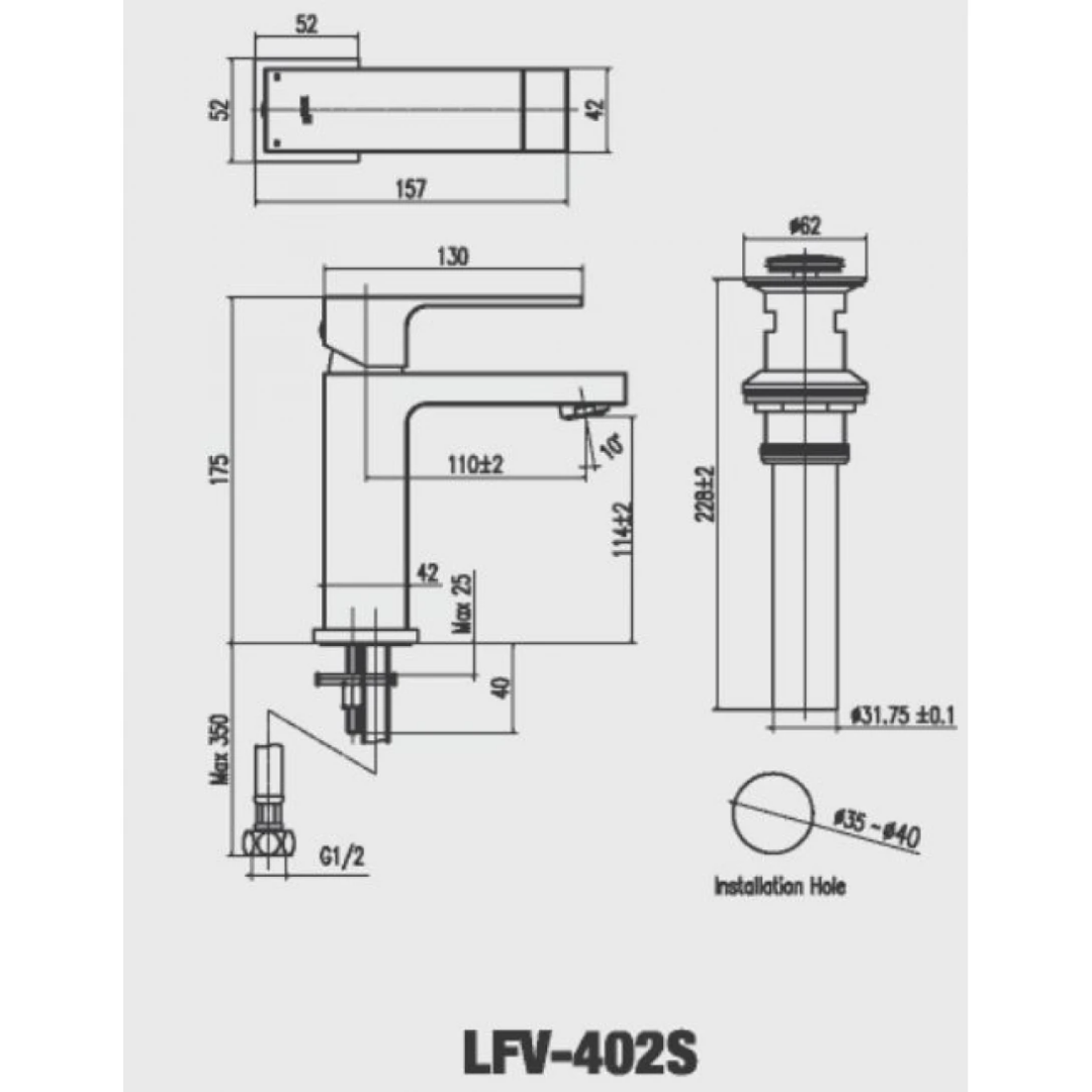 Vòi Lavabo Nóng Lạnh INAX LFV-402S
