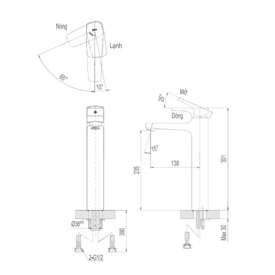 Vòi Lavabo Nóng Lạnh INAX LFV-5000SH