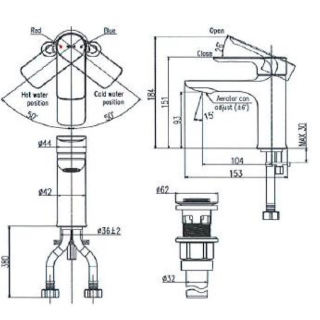 Vòi Lavabo Nóng Lạnh INAX LFV-612S