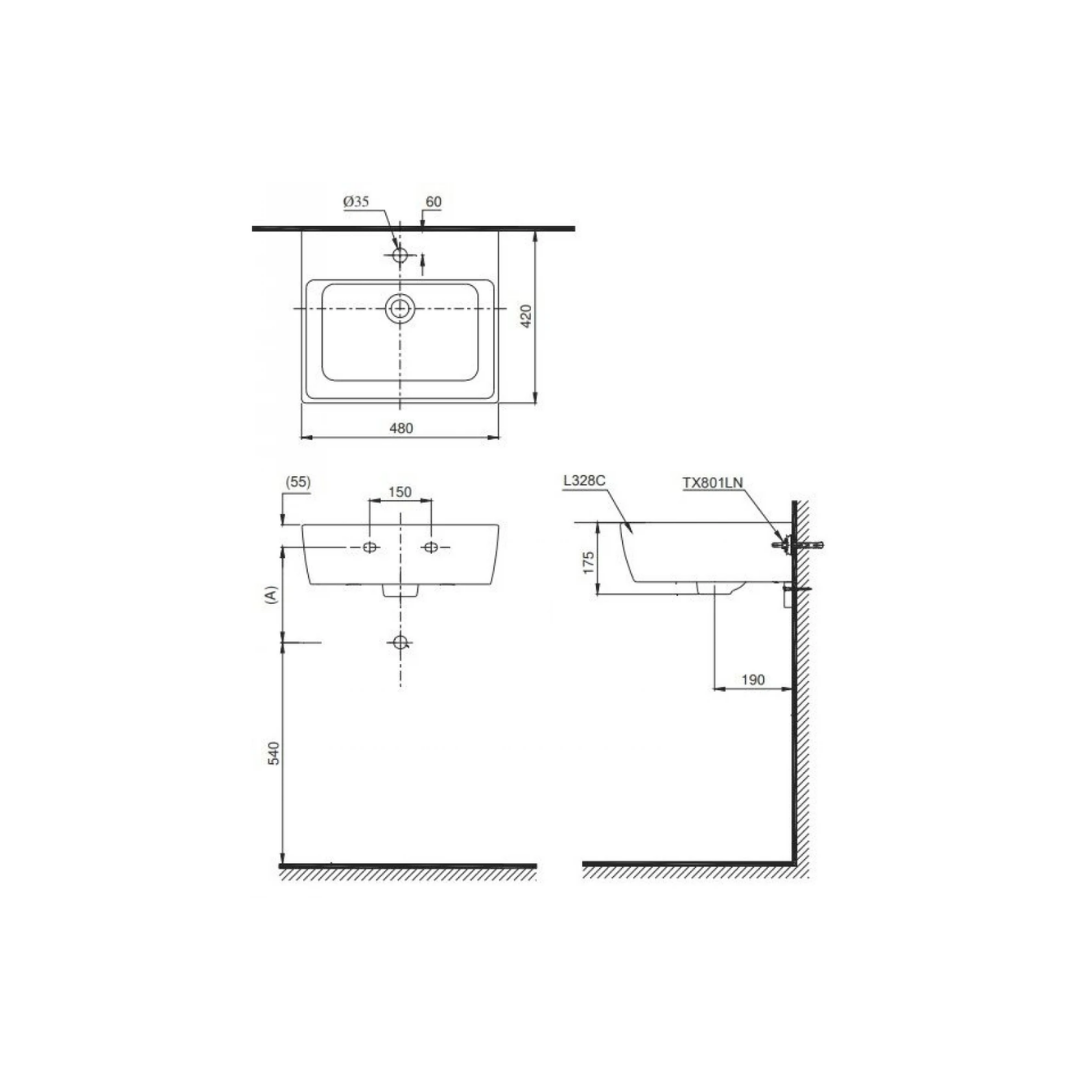 Chậu Lavabo Treo Tường TOTO LT328CHR