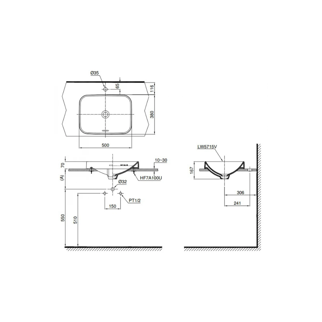 Chậu Lavabo Đặt Bàn TOTO LT5715