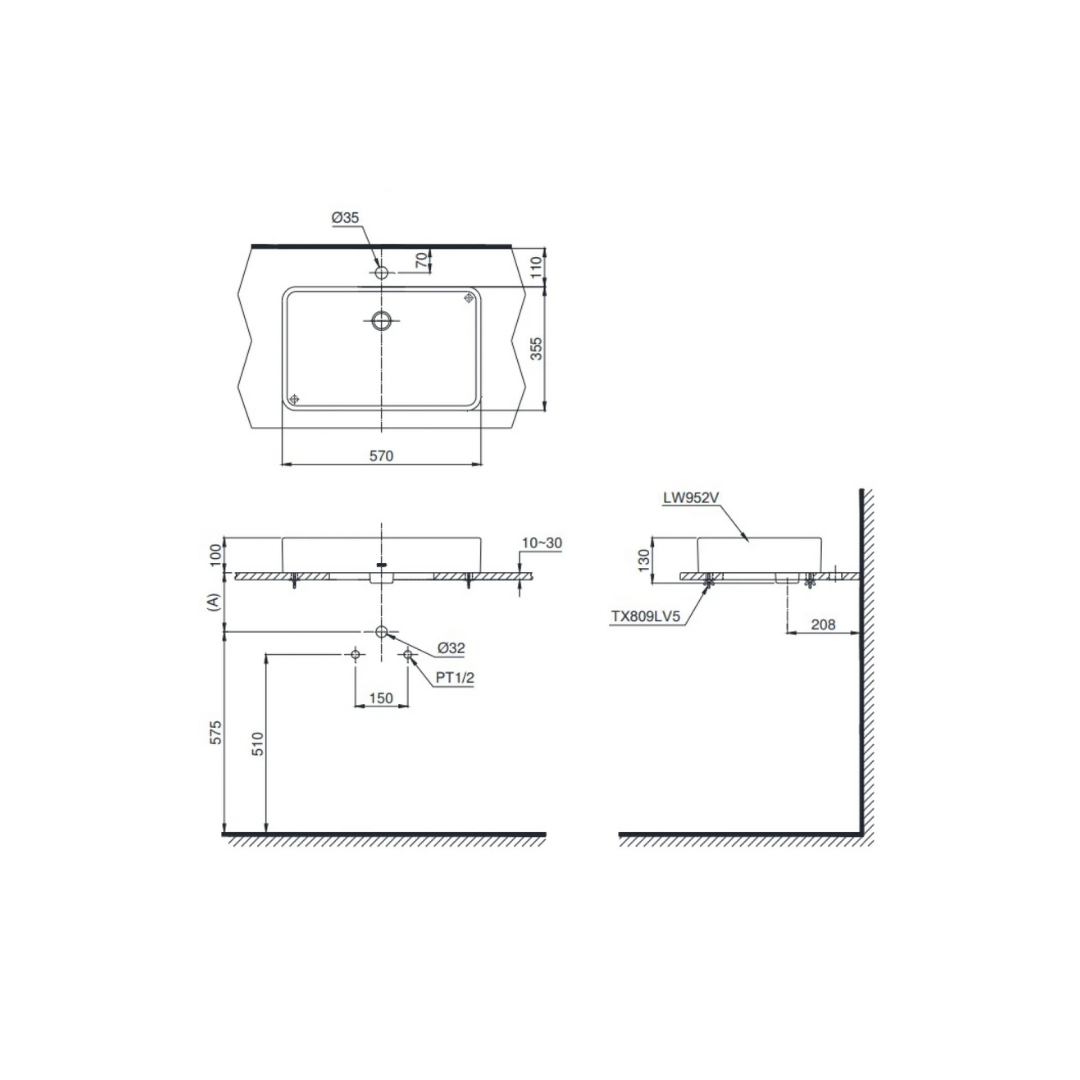 Chậu Rửa Lavabo TOTO LT952 Đặt Bàn