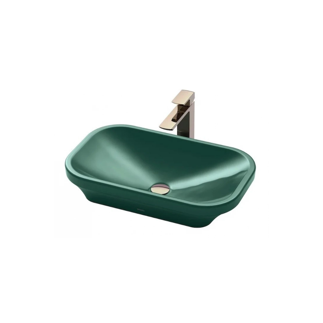Chậu Rửa Lavabo TOTO LW630JDW/F#FRG Đặt Bàn Rừng Xanh 600x370 mm