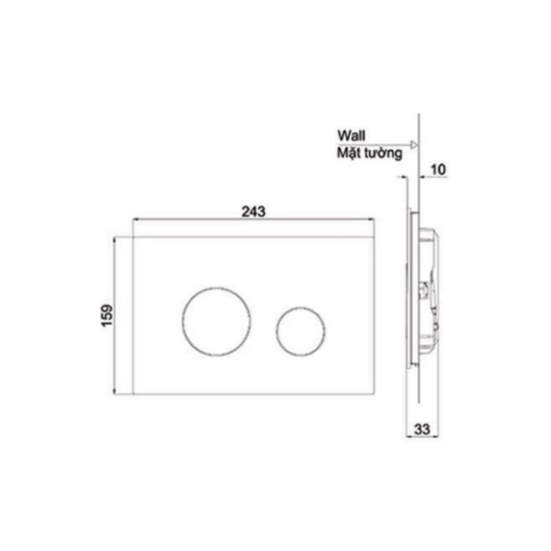 Nắp Đậy Nút Nhấn Xả TOTO MB174P Màu Bạc