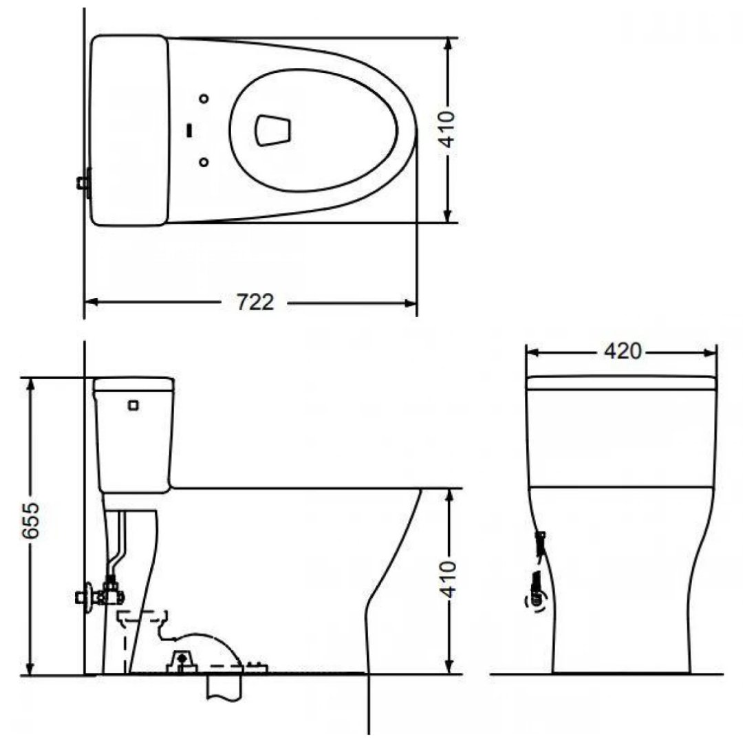 Bồn Cầu 1 Khối TOTO MS188VKE4 Nắp Cơ TCW1211A