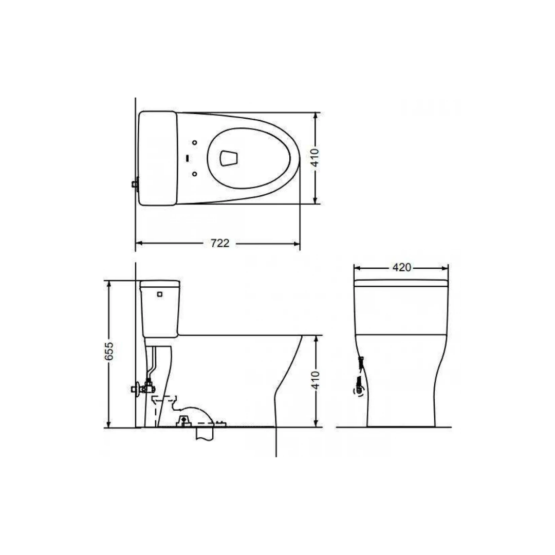 Bồn Cầu Điện Tử TOTO MS188VKW14 Nắp Washlet TCF24410AAA